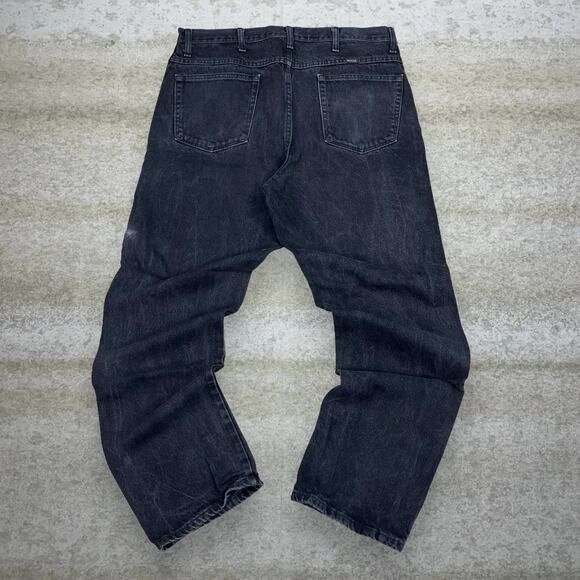 Rustler Jeans Regular Straight Leg Fit Jet Black Wash Denim - Picture 1 of 4